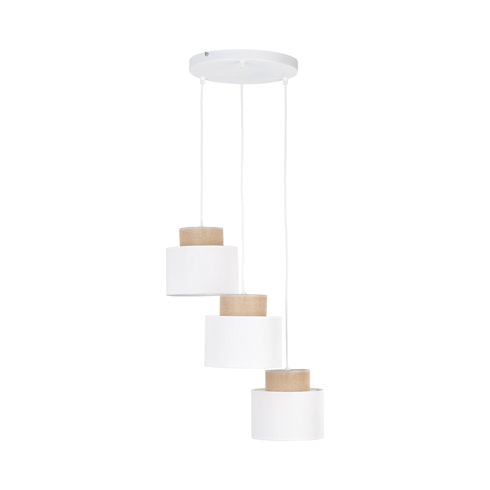 DUO WHITE JUTA LAMPA WISZACA 3 KOŁO