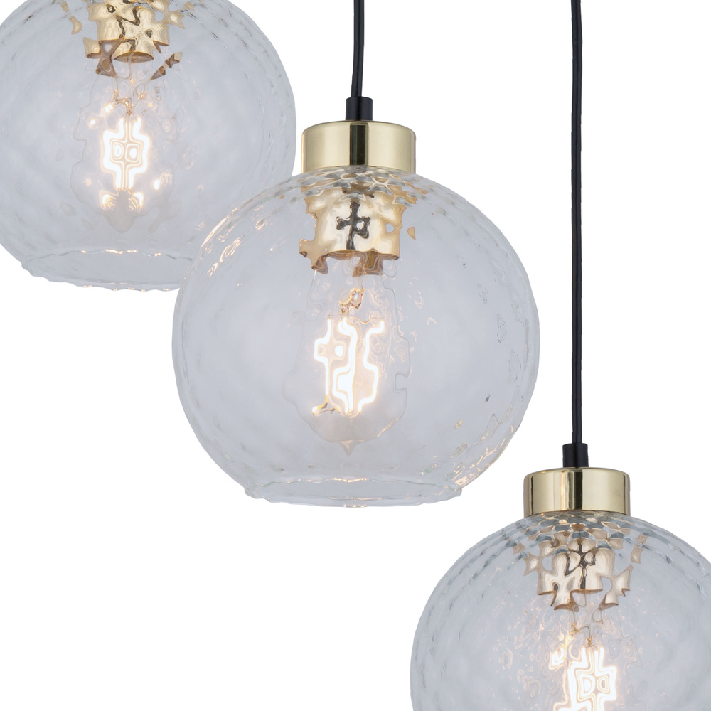 DEVON LAMPA WISZĄCA 3 KOŁO TRANSPARENT