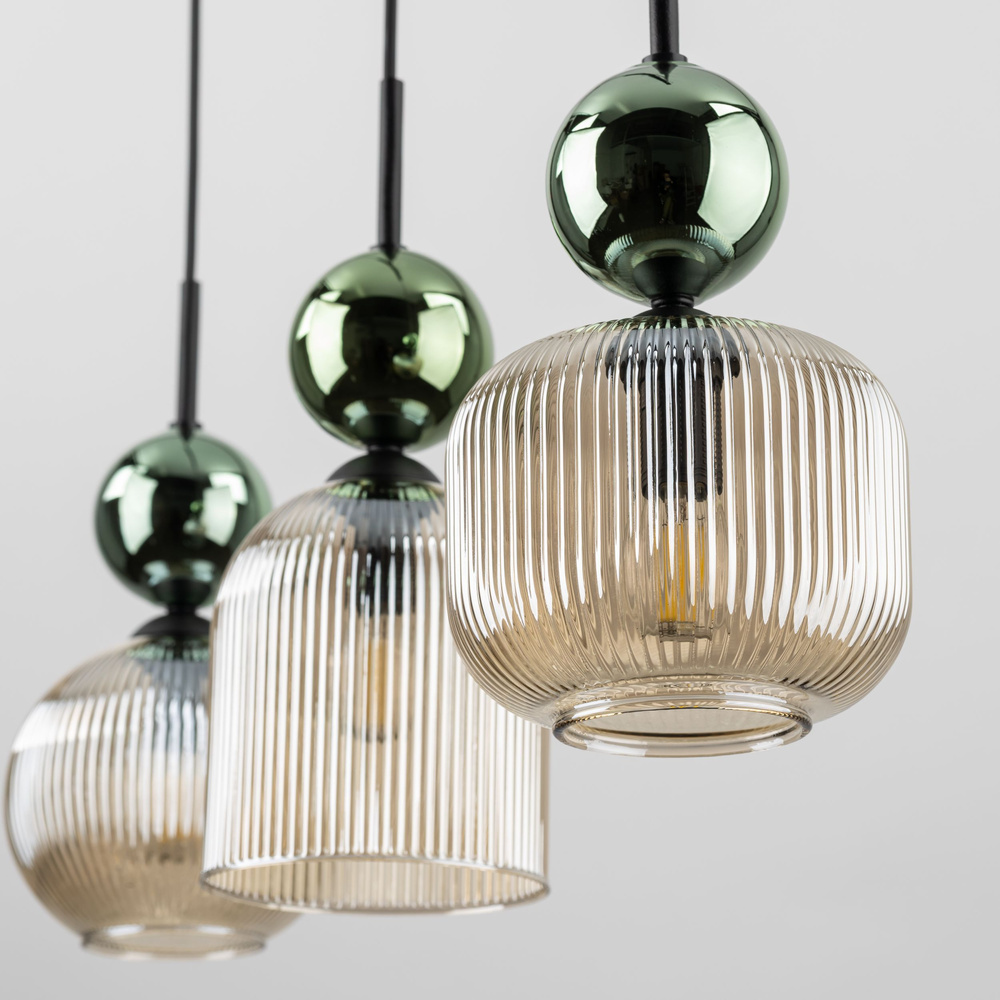 SOPHIA GREEN COGNAC LAMPA WISZĄCA 3XE14