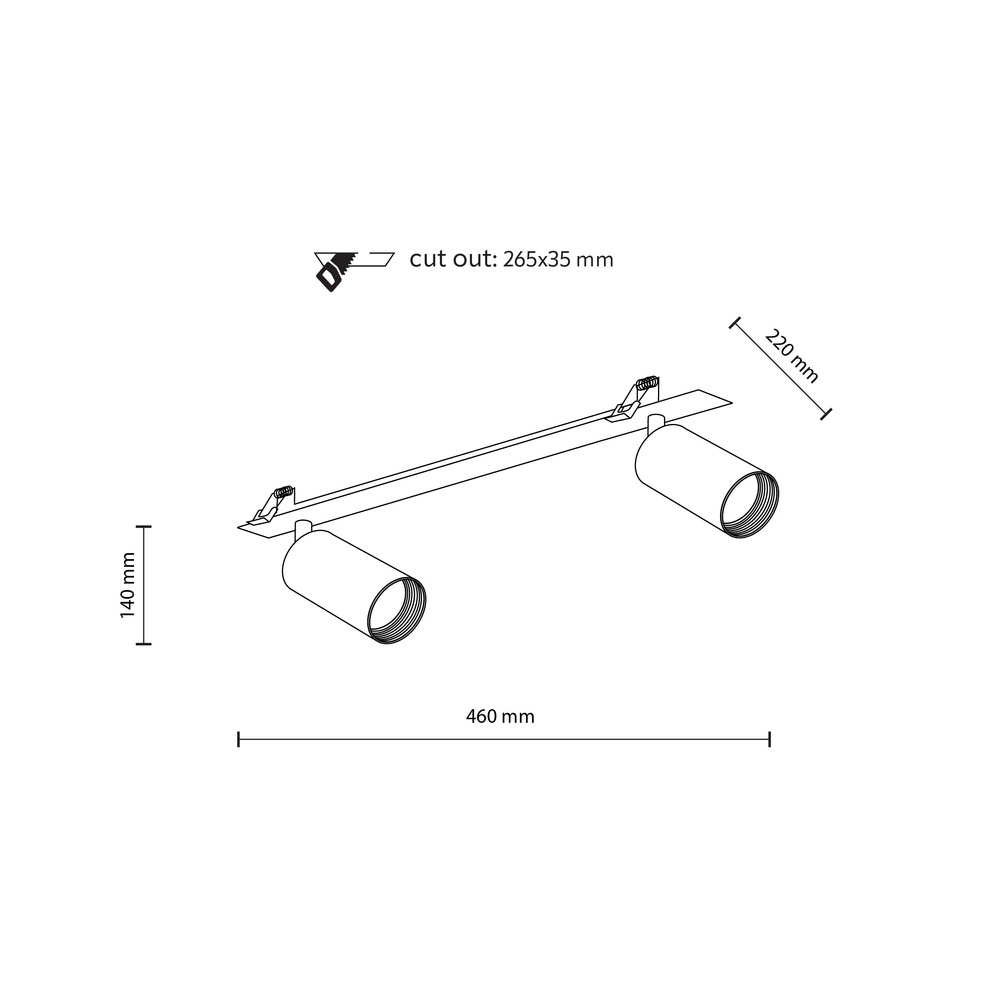 AMIS WHITE 2XGU10 PODTYNKOWY