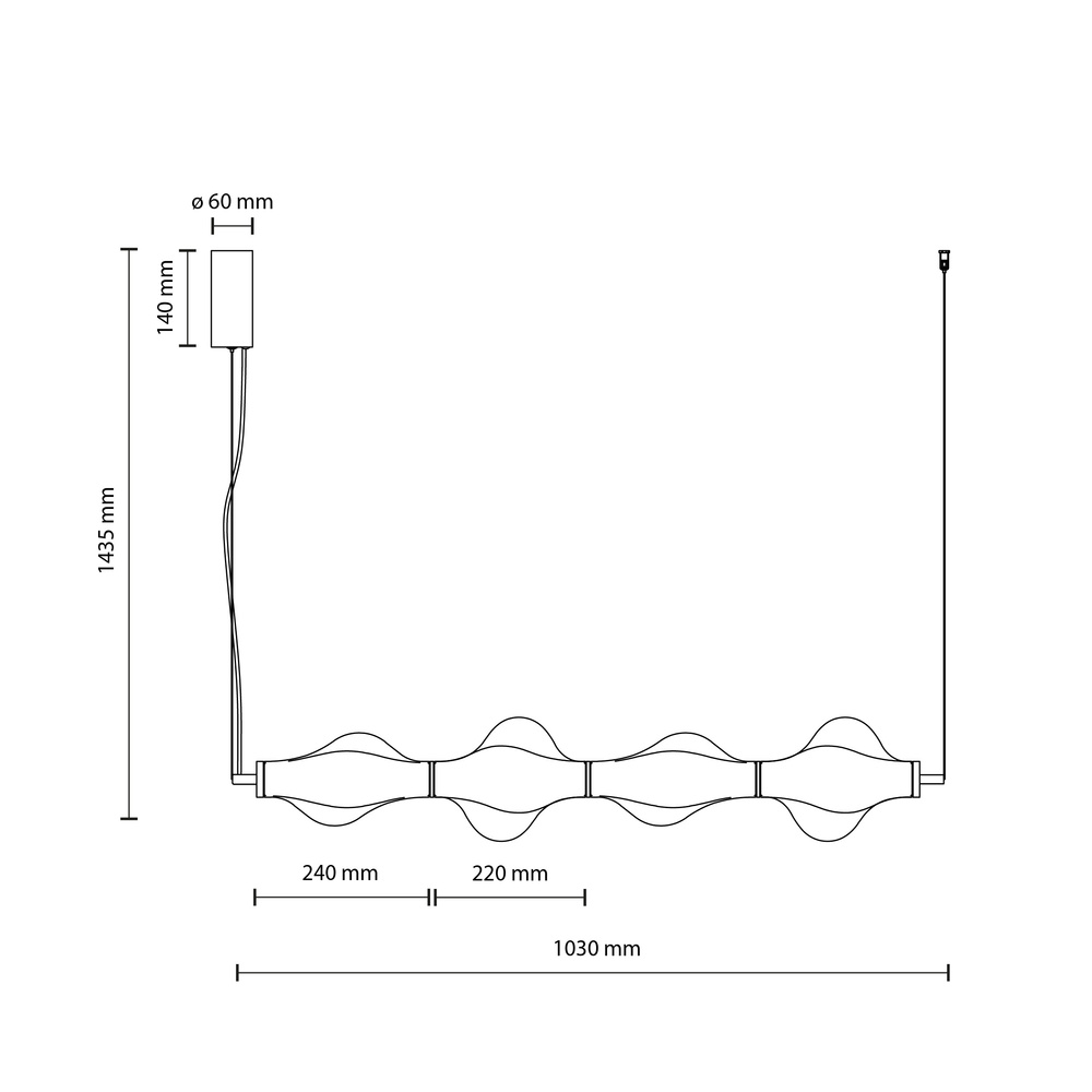 ELVA BLACK LAMPA WISZĄCA LED 30W