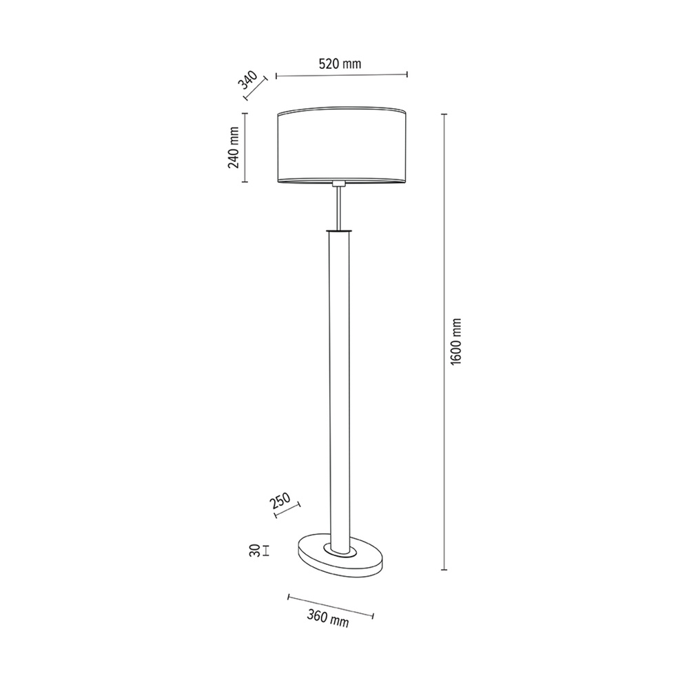 Lampa podłogowa MERCEDES drewno dębowe 6017400211534