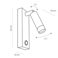 ENZO KINKIET 1xG9 CZARNY