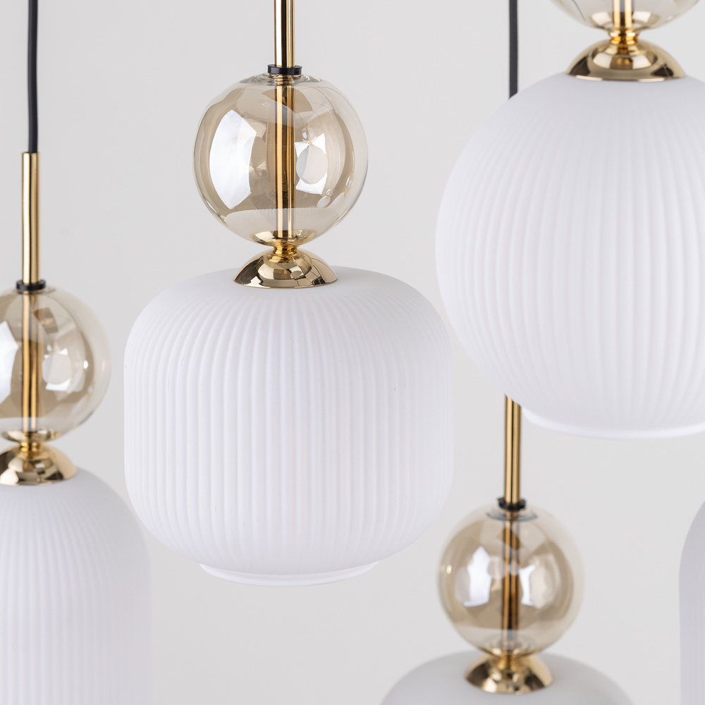 SOPHIA COGNAC WHITE LAMPA WISZĄCA 6XE14