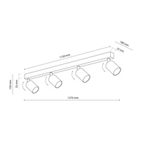 NEX BLACK 4XGU10 LAMPA SUFITOWA