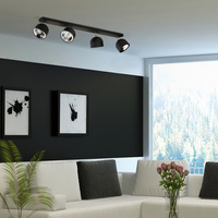 ALTEA BLACK LAMPA SUFITOWA 4 + ŻARÓWKI