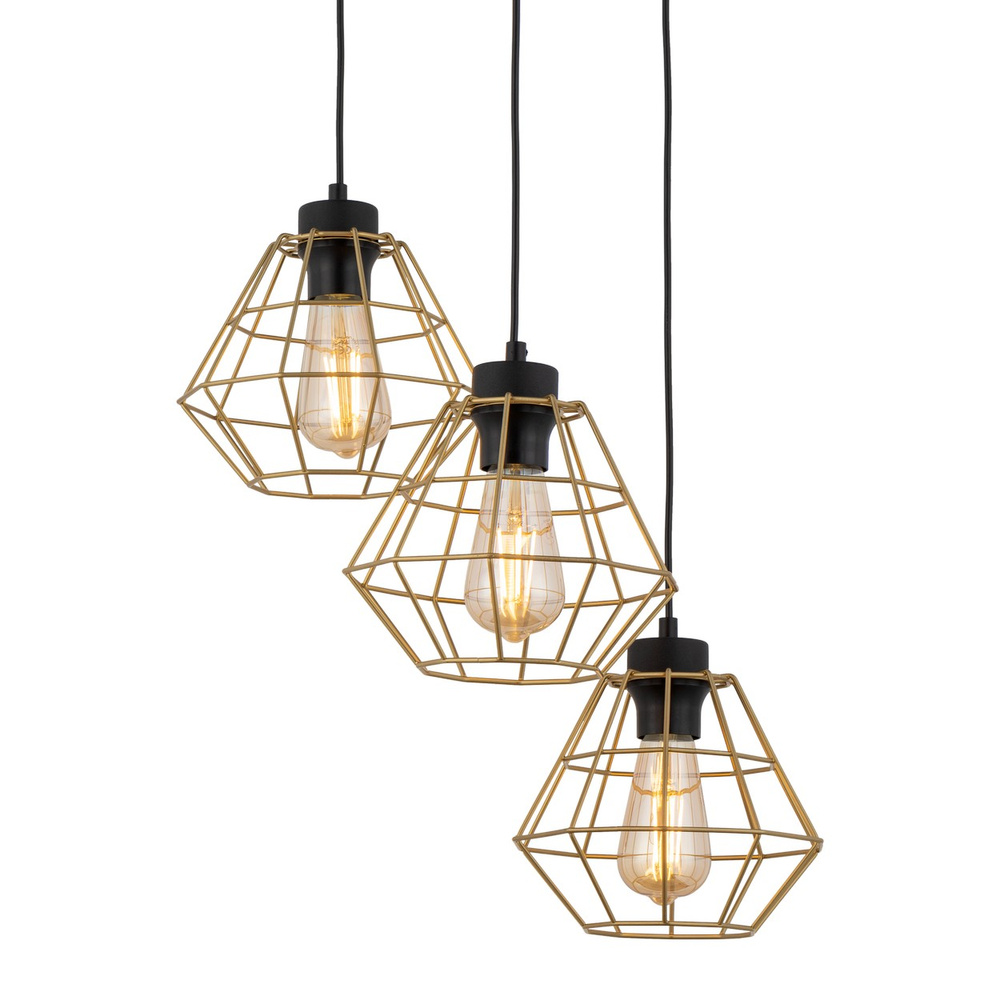 DIAMOND GOLD LAMPA WISZĄCA 3 PŁ