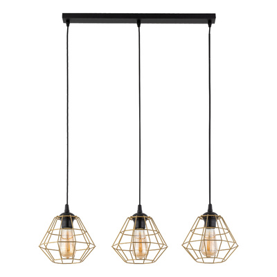 DIAMOND NEW BLACK/GOLD LAMPA WISZĄCA 3 LISTWA