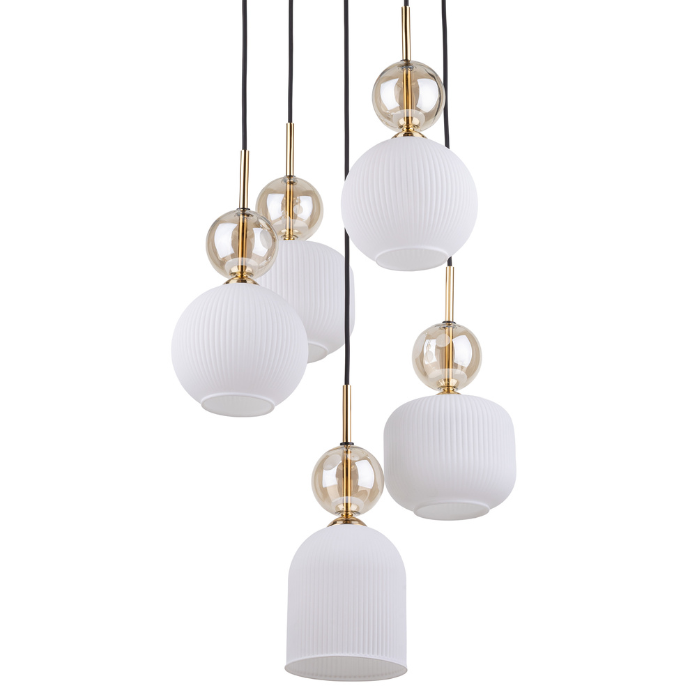 SOPHIA COGNAC WHITE LAMPA WISZACA 5XE14