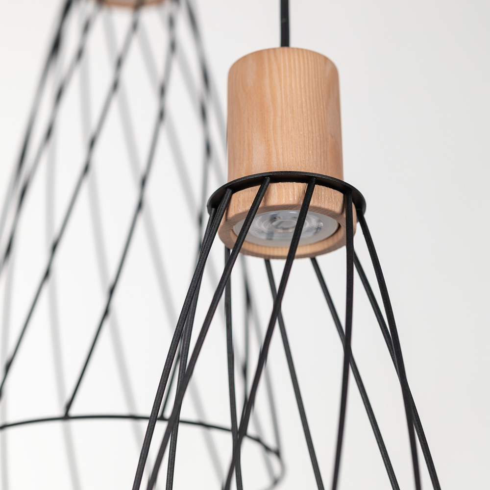 MODESTO WOOD SOSNA LAMPA WISZACA 3 KOŁO