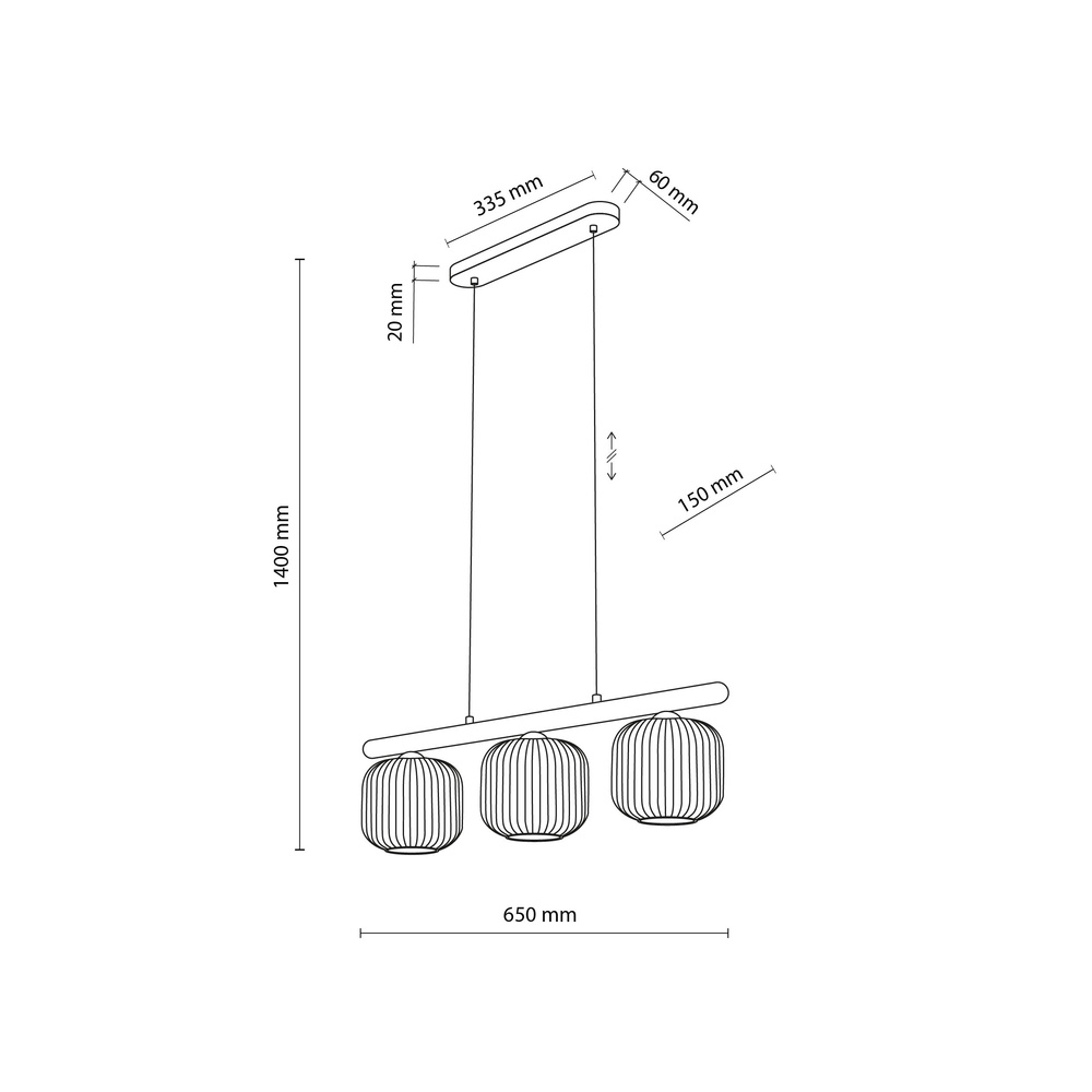 SALVIA BROWN LAMPA WISZACA 3XE14