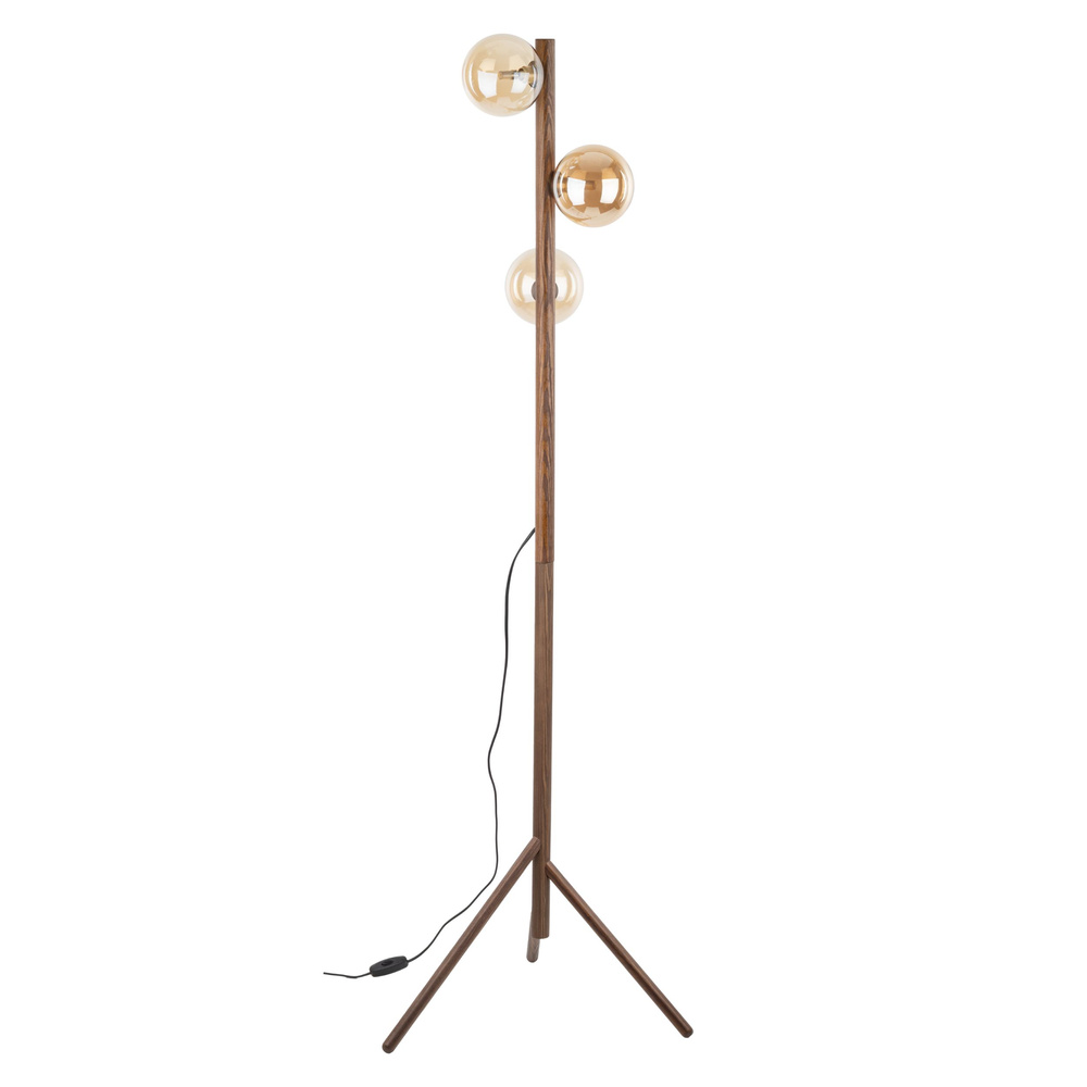 ESTERA WOOD ORZECH BURSZTYN LAMPA PODŁOGOWA 3XG9