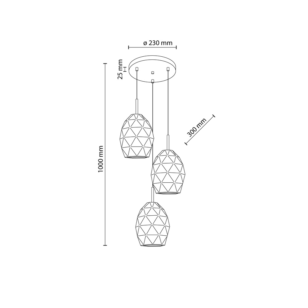EGANA GRAPHITE LAMPA WISZĄCA 3XE27