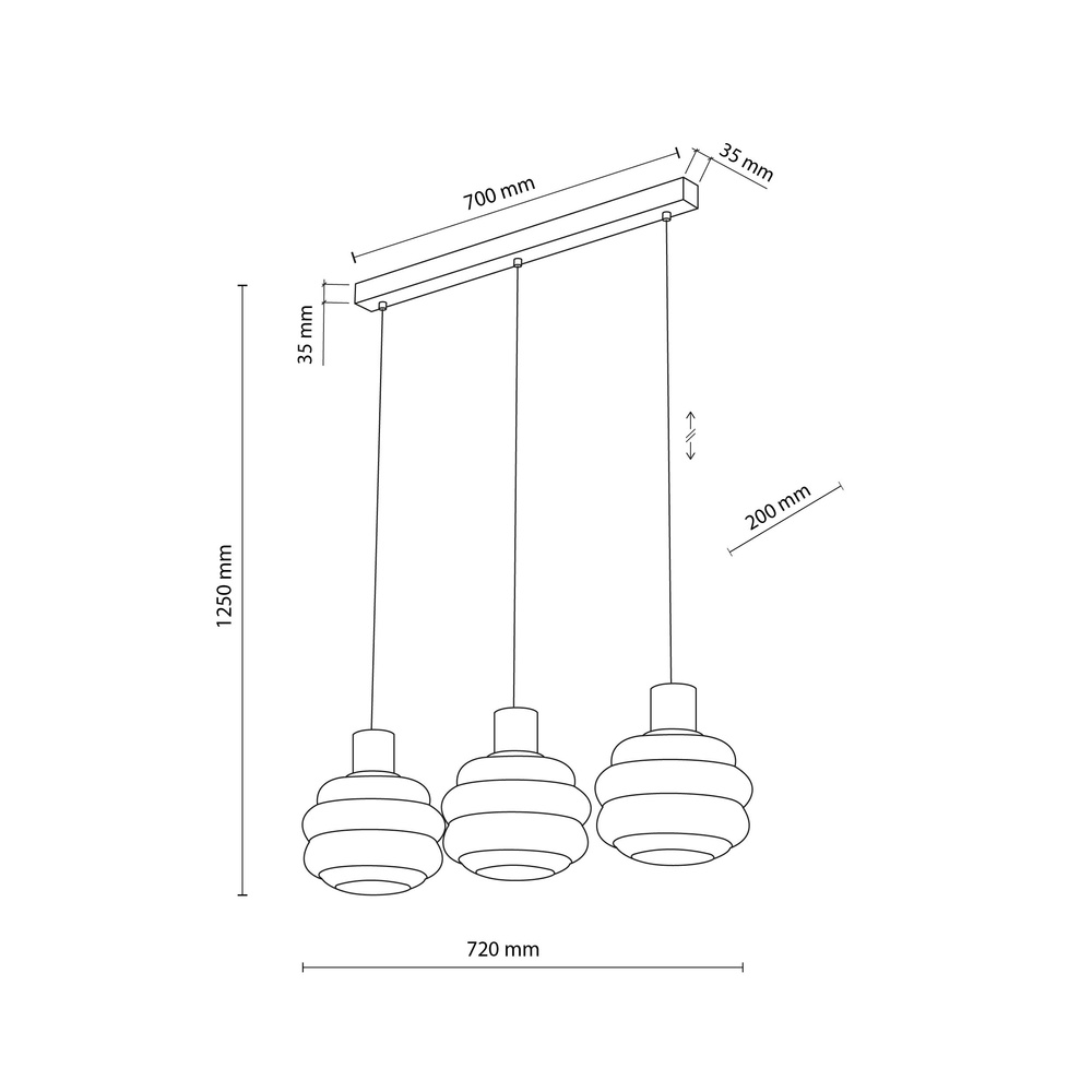 MELIA LAMPA WISZĄCA 3XE27