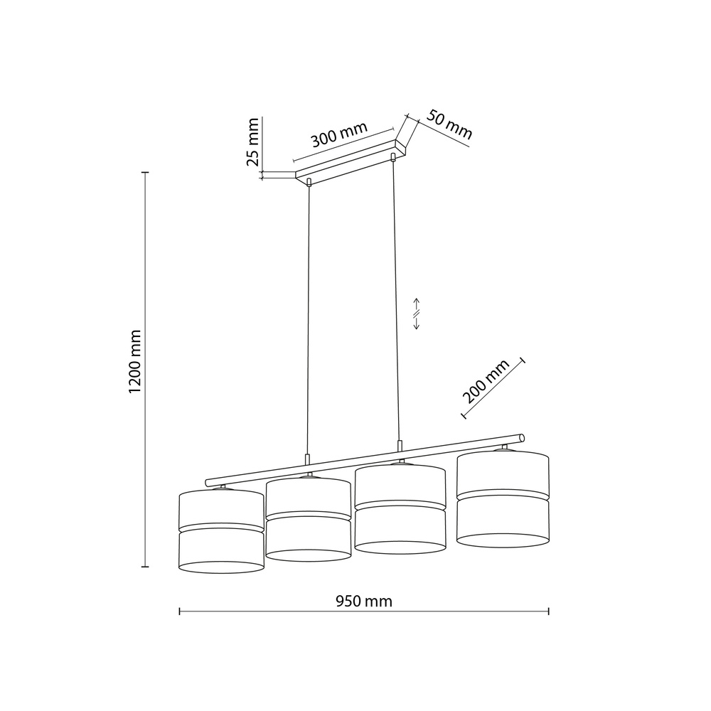 CALMA LAMPA WISZACA 4XE27