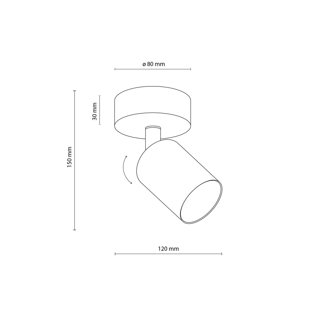 NEX BLACK LAMPA SUFITOWA 1XGU10