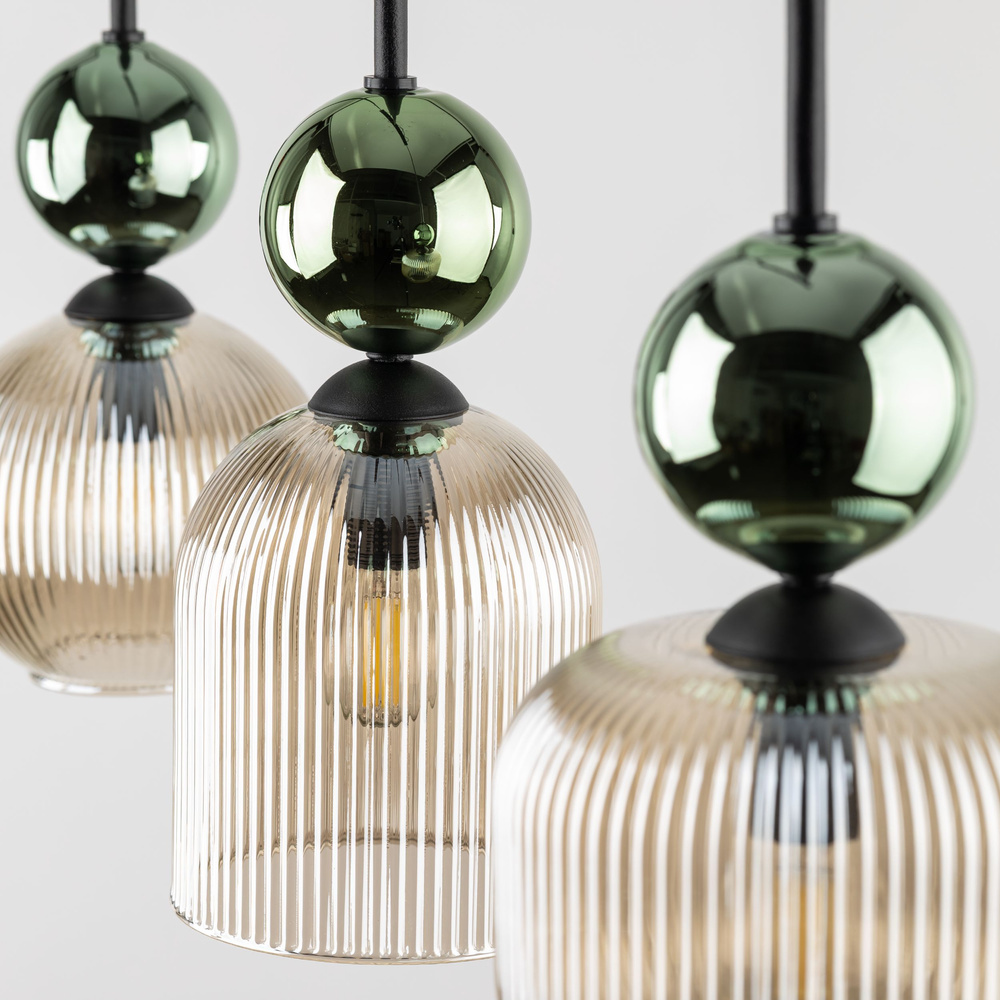 SOPHIA GREEN COGNAC LAMPA WISZĄCA 3XE14