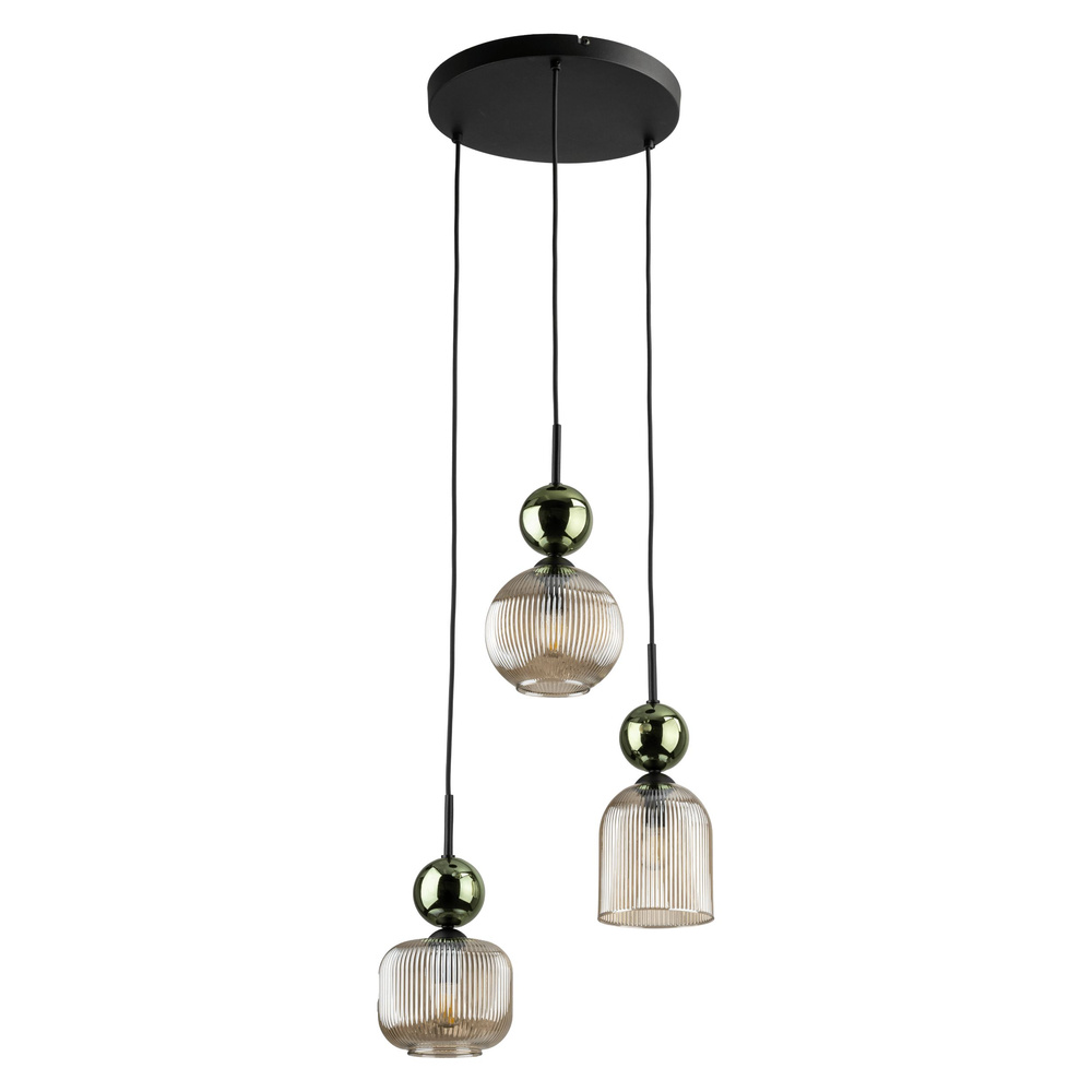 SOPHIA GREEN COGNAC LAMPA WISZĄCA 3XE14
