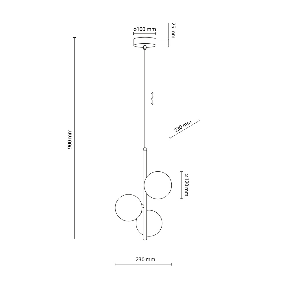 ESTERA GOLD LAMPA WISZĄCA 3