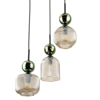 SOPHIA GREEN COGNAC LAMPA WISZĄCA 3XE14