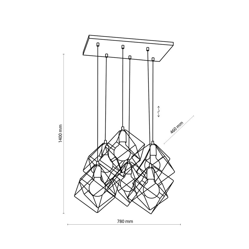 ALAMBRE LAMPA WISZĄCA 6 PŁ CZ/ZŁ
