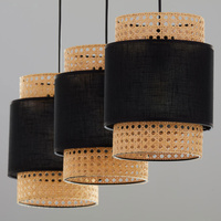 BOHO BLACK LAMPA WISZĄCA 3 LISTWA