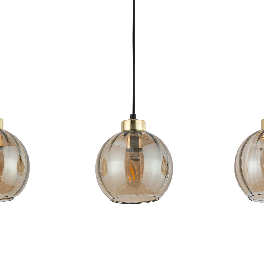 DEVI AMBER LAMPA WISZĄCA 3 LISTWA