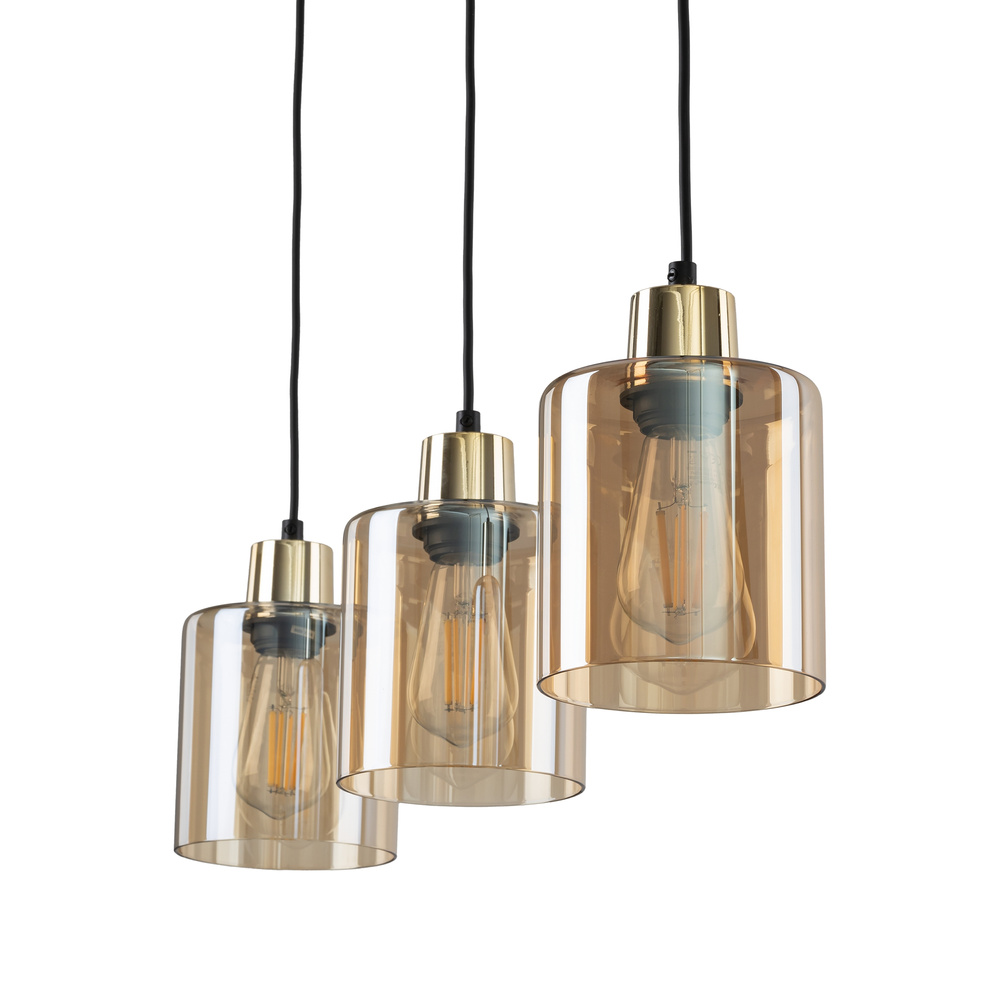 SIERRA GOLD AMBER LAMPA WISZĄCA 3 LISTWA