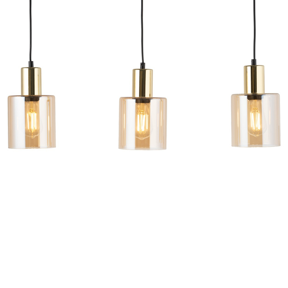 SIERRA GOLD AMBER LAMPA WISZĄCA 3 LISTWA