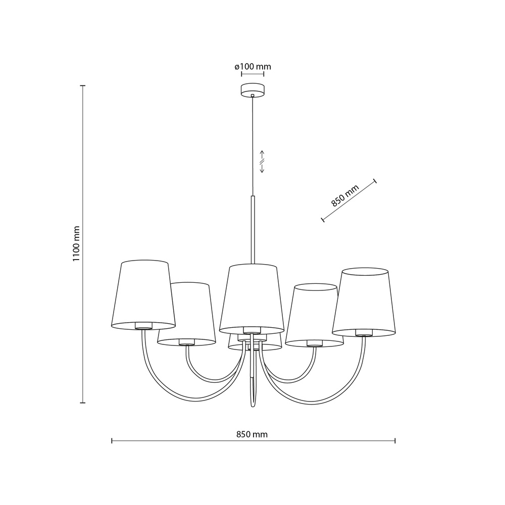 CANDI SABIA LAMPA WISZACA 6XE27