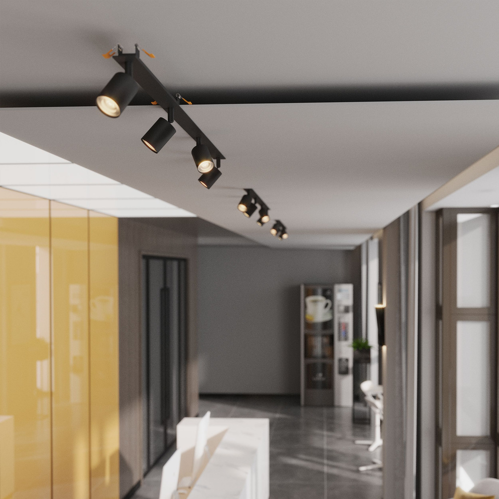 NEX BLACK 4XGU10 LAMPA SUFITOWA PODTYNKOWA