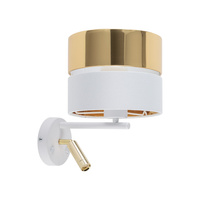 HILTON WHITE/GOLD KINKIET 2 E27 + LED